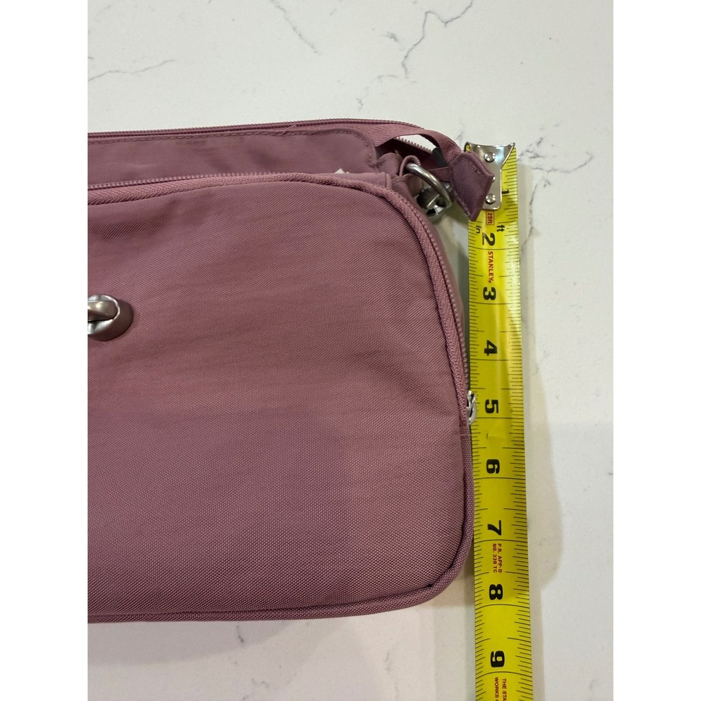 Baggallini Mauve Pink Nylon Crossbody Bag RFID Blocking Travel Purse Adjustable - Picture 12 of 12